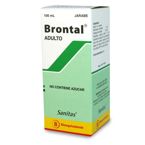 Brontal Adulto Bromhexina/Clofenadiol 2mg/12,5mg/5ml Jarabe 100 ml