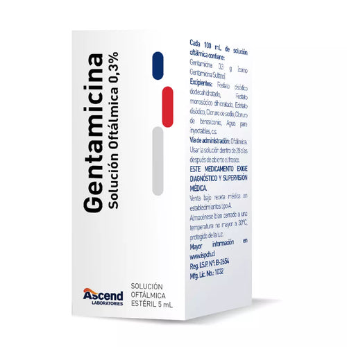 Gentamicina 0.3% Solucion Oftalmica 5 ml