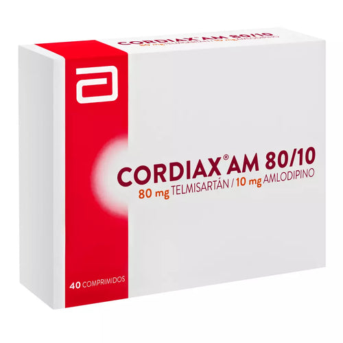 Cordiax AM 80/10 Telmisartán/Amlodipino 40 Comprimidos