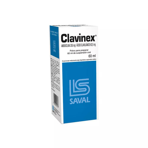 Clavinex Amoxicilina/Ácido Clavulanico  250mg/62,5mg/5ml Suspensión Oral 60 ml