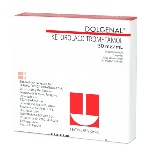 Dolgenal Ketorolaco Trometamol 30mg/ml 3 Ampollas