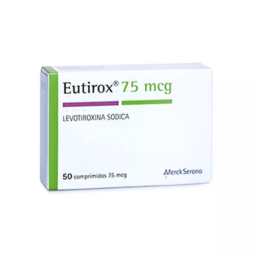 Eutirox Levotiroxina 75 mcg 50 Comprimidos