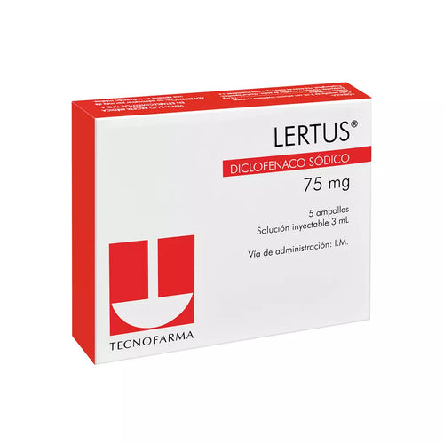 Lertus Diclofenaco Sódico 75 mg Inyectable 5 Ampollas