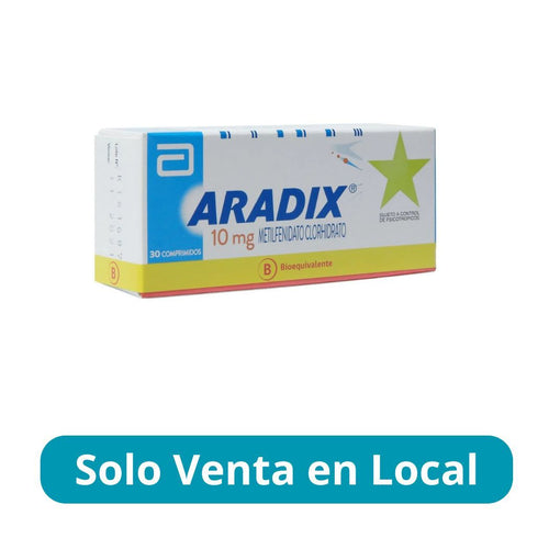 Aradix Metilfenidato Clorhidrato 10 mg 30 Comprimidos