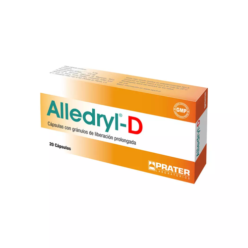 Alledryl-D Loratadina/Pseudoefedrina 5mg/120mg 20 Capsulas