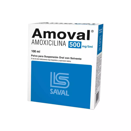 Amoval Amoxicilina 500mg/5ml Suspensión Oral 100 ml