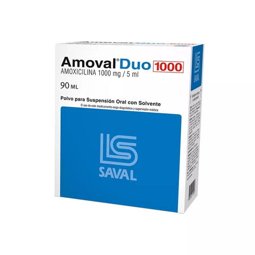 Amoval Duo Forte Amoxicilina 1000mg/5ml Suspensión Oral 90 ml