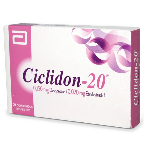 Ciclidon-20 Desogestrel/Etinilestradiol 0,150mg/0,020mg 21 Comprimidos Recubiertos