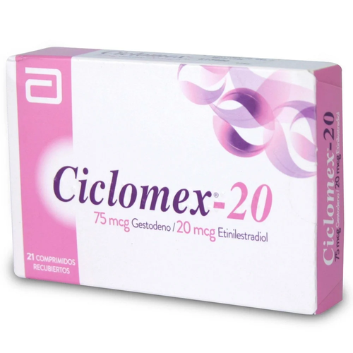 Ciclomex-20 Etinilestradiol/Gestodeno 20mcg/75mcg 21 Comprimidos Recubiertos