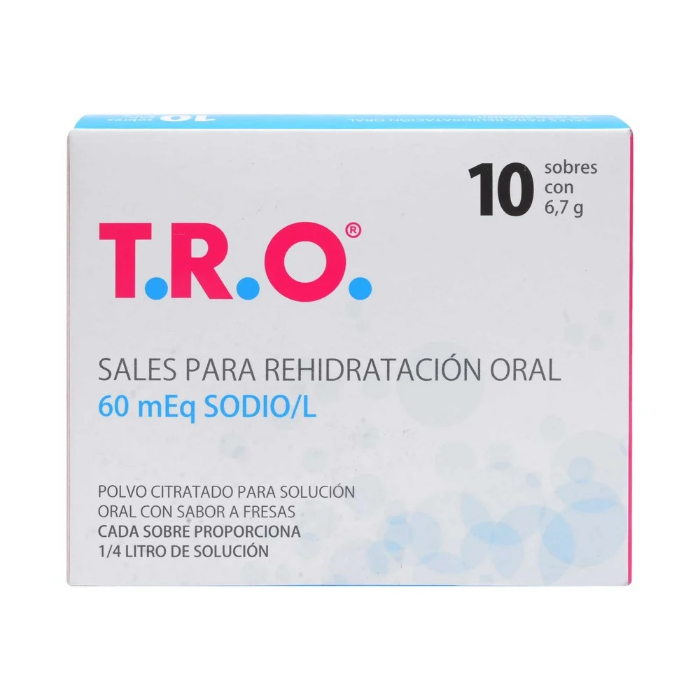 T.R.O. Sales Rehidratantes 60 mEq Sabor Fresa 10 Sobres