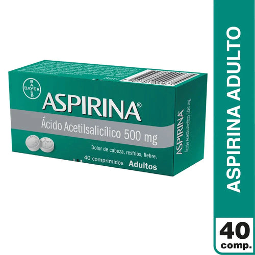 Aspirina Acido Acetilsalicilico 500 mg 40 Comprimidos