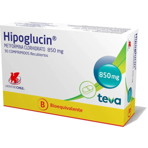 Hipoglucin Metformina 850 mg 30 Comprimidos Recubiertos