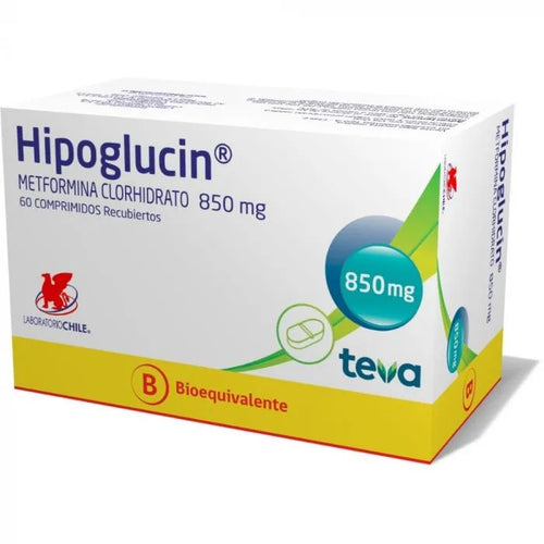 Hipoglucin Metformina 850 mg 60 Comprimidos Recubiertos