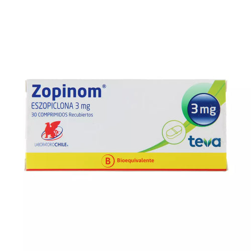 Zopinom Eszopiclona 3 mg 30 Comprimidos Recubiertos