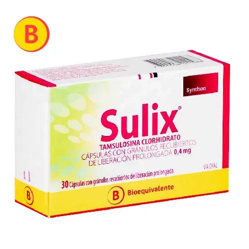 Sulix Tamsulosina 0,4 mg 30 Cápsulas Liberación Prolongada