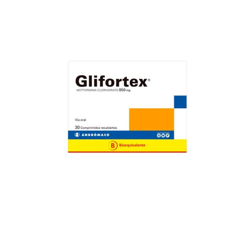 Glifortex Metformina 850 mg 30 Comprimidos Recubiertos