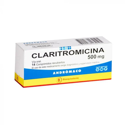 Claritromicina 500 mg 14 Comprimidos