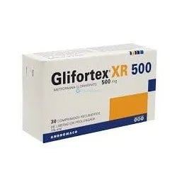 Glifortex XR Metformina 500 mg 30 Comprimidos Liberacion Prolongada