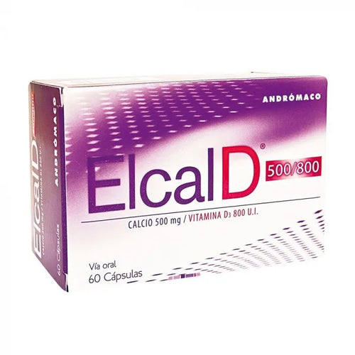 Elcal D 500/800 Calcio/Vitamina D3 500mg/800UI 60 Capsulas