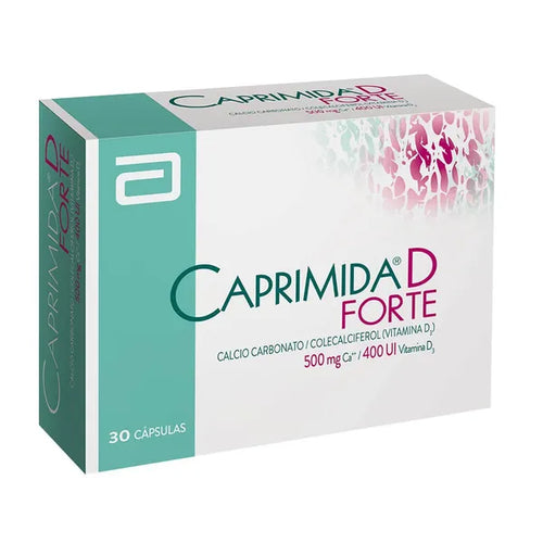 Caprimida D Forte Calcio/Vitamina D3 500mg/400UI 30 Capsulas