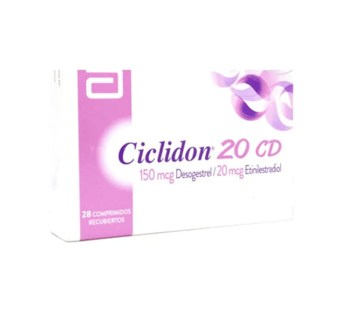 Ciclidon 20 CD Desogestrel/Etinilestradiol 150mcg/20 mcg 28 Comprimidos Recubiertos