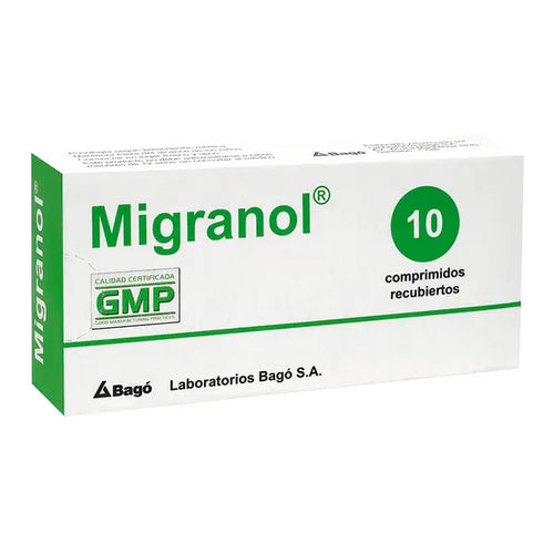 Migranol Ergotamina/Metamizol/Cafeína 1mg/300mg/100mg 10 Comprimidos Recubiertos