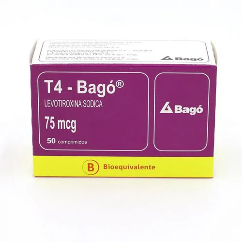 T4 - Bagó Levotiroxina 75 mcg 50 Comprimidos