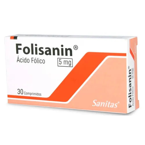 Folisanin Acido Folico 5mg 30 Comprimidos