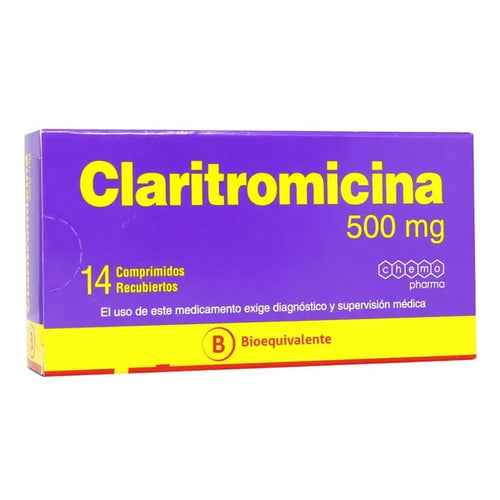 Claritromicina 500 mg 14 Comprimidos