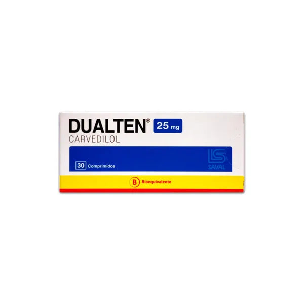 Dualten Carvedilol 25 mg 30 Comprimidos