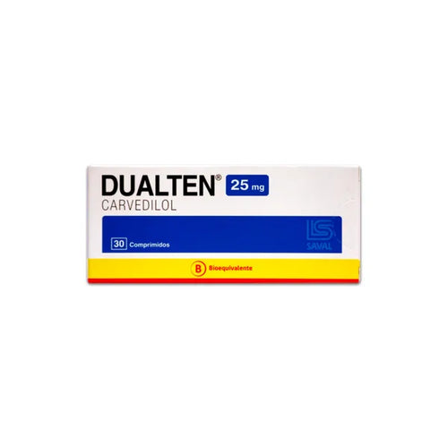 Dualten Carvedilol 25 mg 30 Comprimidos