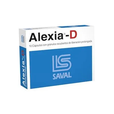 Alexia-D Fexofenadina/Pseudoefedrina 60 mg 10 Capsulas