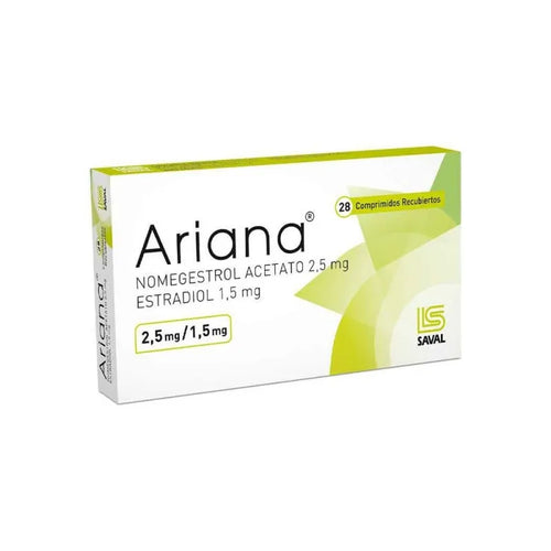 Ariana Nomegestrol Acetato/Estradiol 2.5mg/1.5mg 28 Comprimidos Recubiertos
