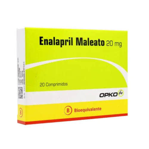 Enalapril Maleato 20 mg 20 Comprimidos