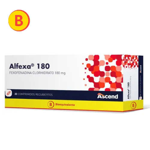 Alfexa 180 Fexofenadina 180 mg 30 Comprimidos Recubiertos